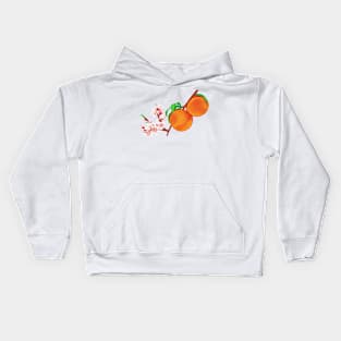 Peach Blossoms & Fruit Pattern Kids Hoodie